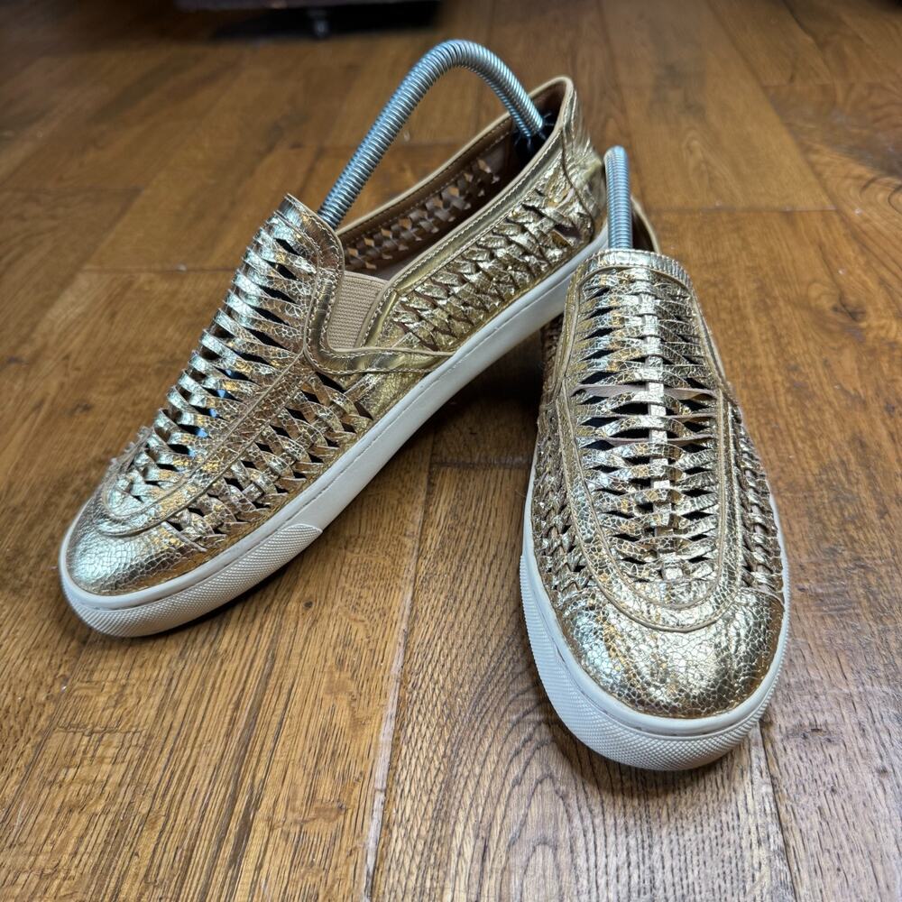 Tory Burch Huarache 2 Slip-On Sneakers Shoes Woven Golden Womens Size 10 M - Picture 3 of 6